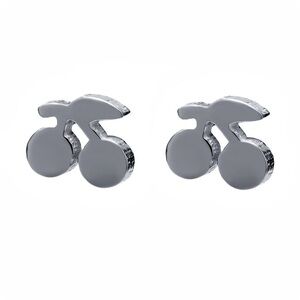 NEW Cherry  Silver Toned Stud Earrings